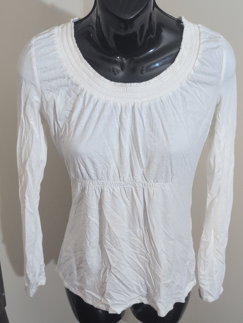 Rw&Co | White Long Sleeve Scoop Neck Women's Top